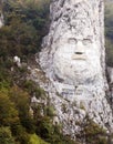The rock sculpture of Decebalus the last king of Dacia carving in rock, on the river Danube, at the Iron Gates Royalty Free Stock Photo